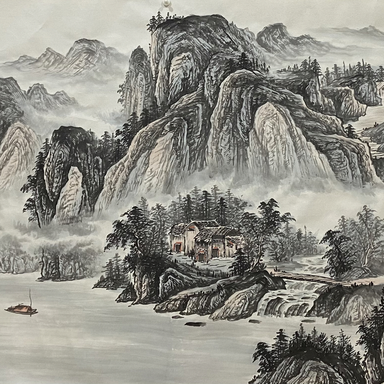 国画云峰千里绣尺寸100/240