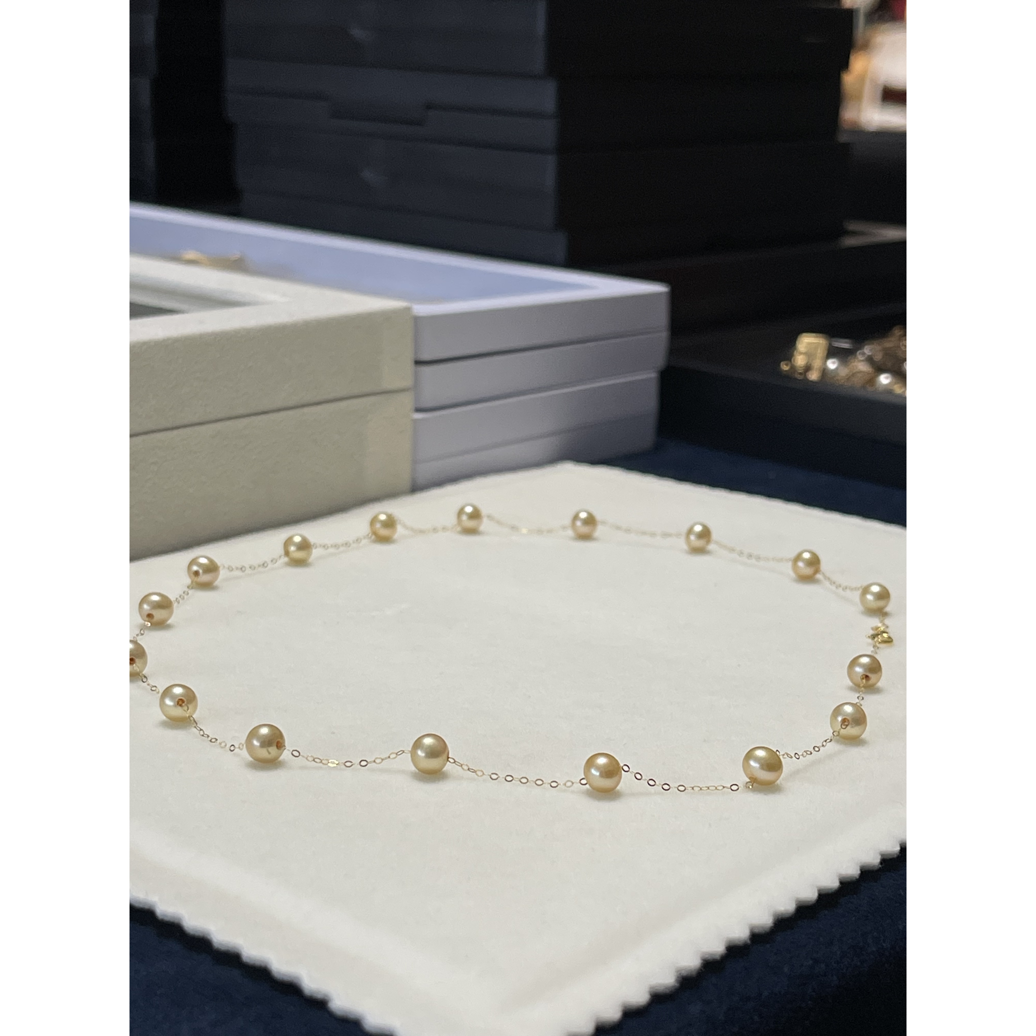 非金属仿珍珠项链 RURI 气质百搭奶色满天星珠珠项链 319