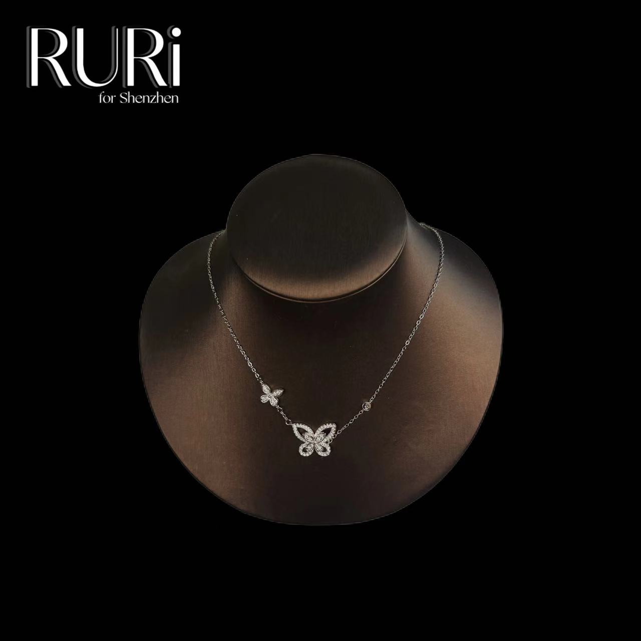 合金合成锆石项链 RURI 简约时尚蝴蝶项链 328