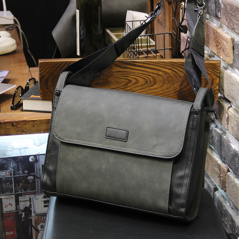 新款男士单肩包潮流时尚男款大容量斜挎包韩版复古邮差包个性挎包