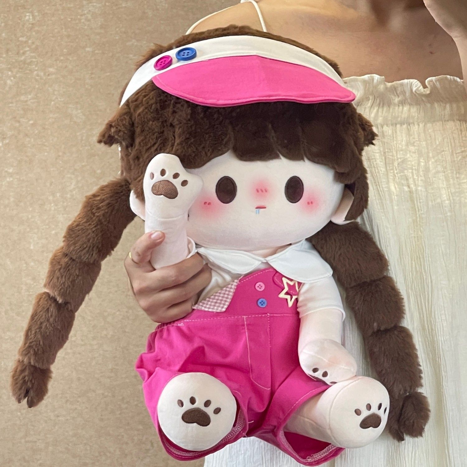 【单肩背带裤】棉花娃娃40cm可爱娃衣原创坐姿胖胖体公仔衣服玩偶