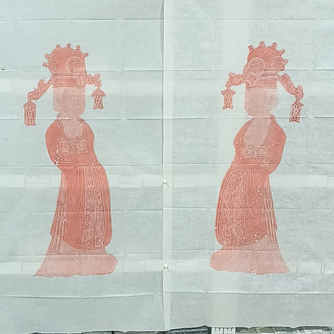 拓片 唐代宫女图拓片原碑原拓