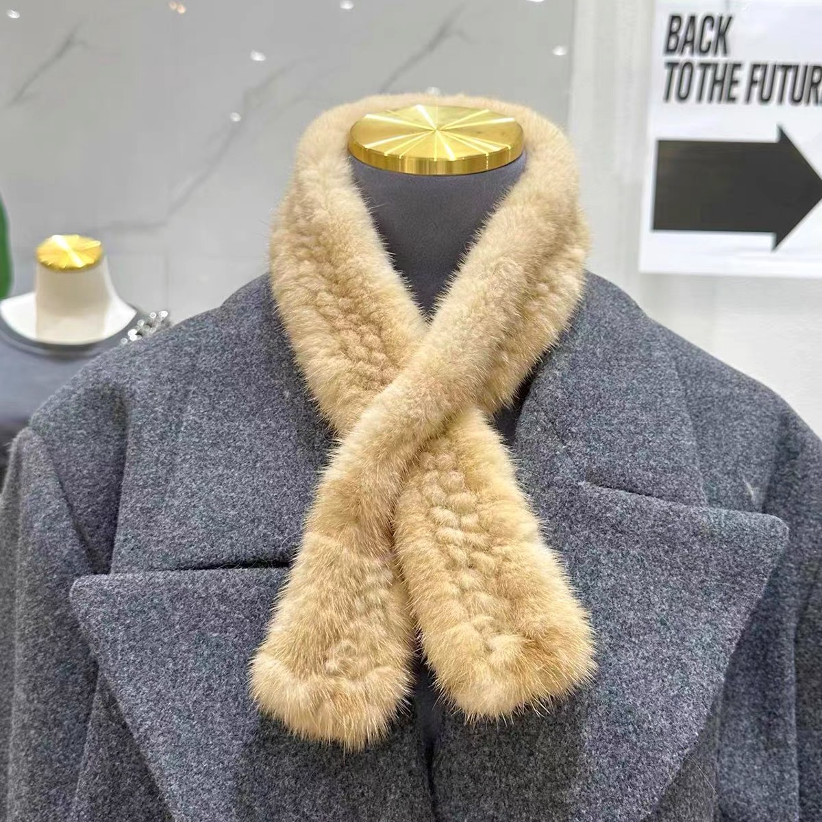 韩版紫貂毛皮草围巾 水貂毛编织围脖 貂毛细款女冬季装饰毛毛围巾