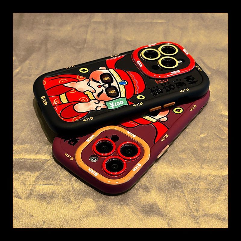 财源滚滚苹果15手机壳iPhone14pro国风13/12全包11防摔xsmax软壳8