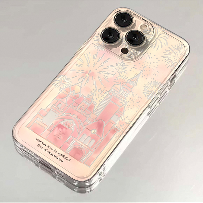 粉色城堡适用iPhone15手机壳苹果14promax全包12女11软xr套x