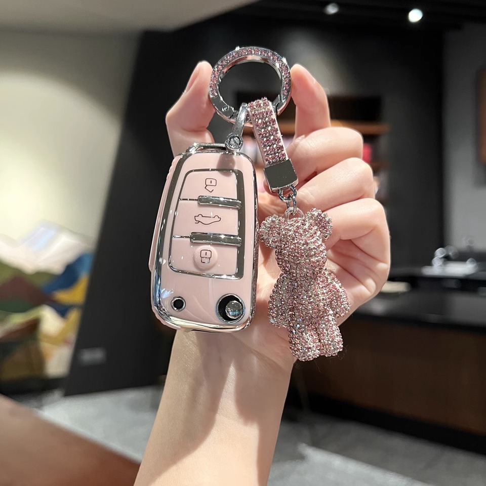 适用23款奥迪Q3车钥匙套Q2L A3 A6 A4L A7 A8包软壳Q5L Q7女可爱