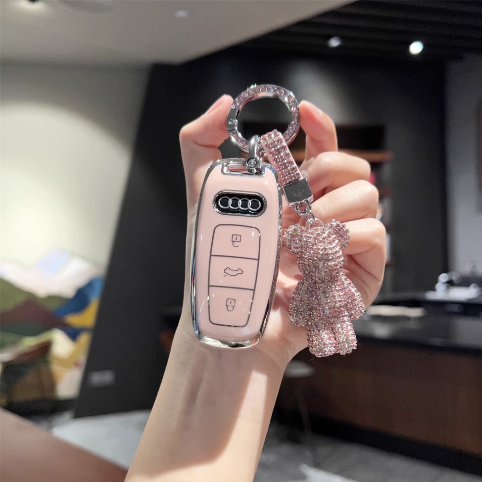 适用23款奥迪A6L汽车钥匙套A3 A5 A7 A8 Q5L Q7 Q3 Q2L包扣壳高档