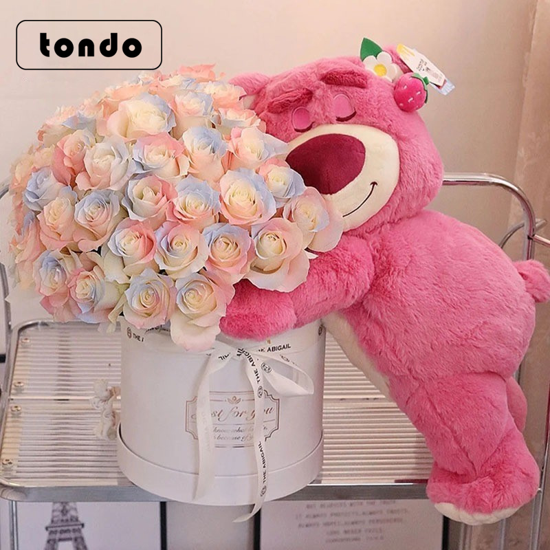 花艺爆款套三抱抱桶手捧花束DIY草莓熊插花桶花店花艺资材