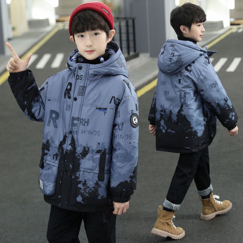 新款男童羽绒服外套冬季2023新款秋冬装中大儿童洋气男孩加厚羽