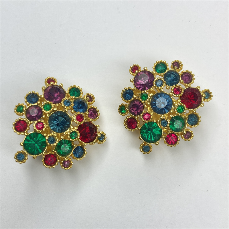 合金耳饰 joan rivers红绿雪花耳环1-11【2061121-009】