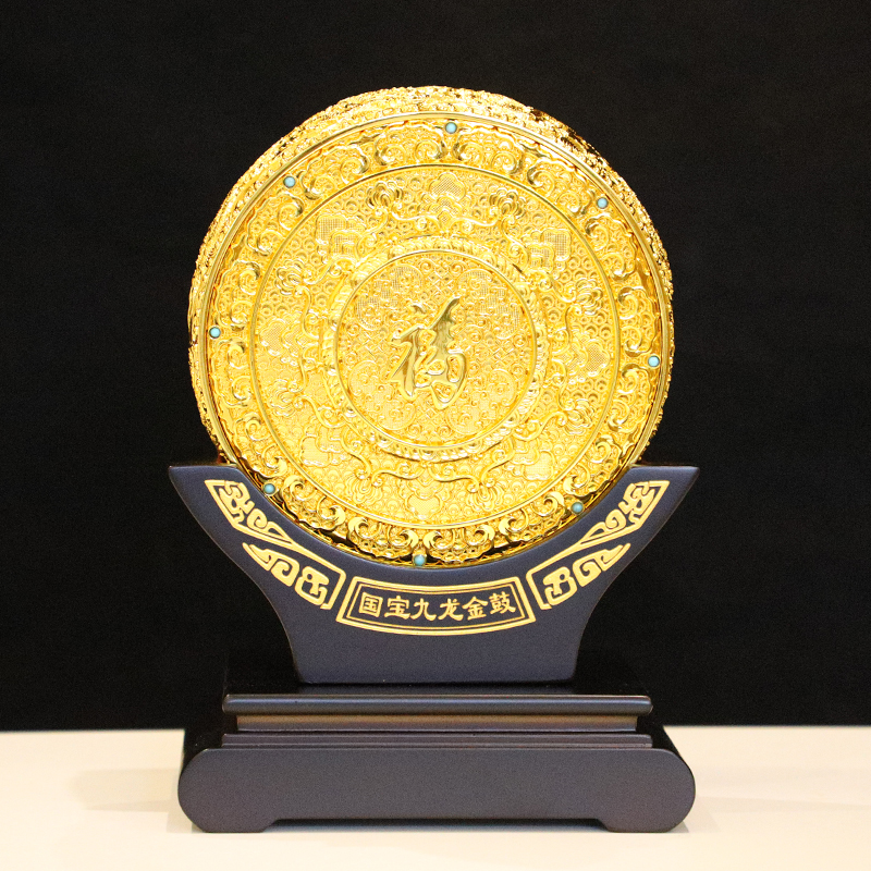 国宝九龙金鼓  摆件
