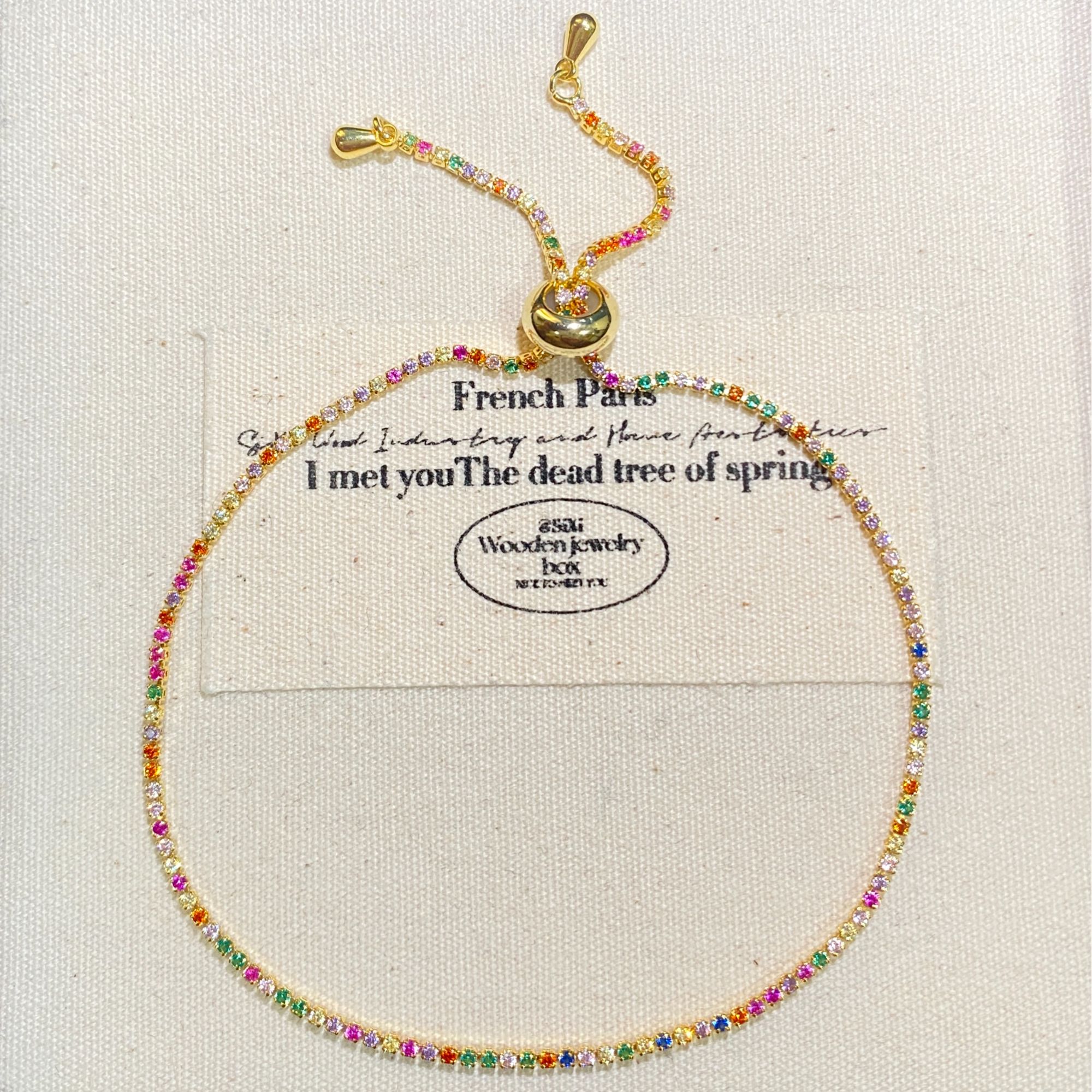 铜合金锆石手链 多巴胺彩色锆石可抽拉手链新款高级极细超闪手饰