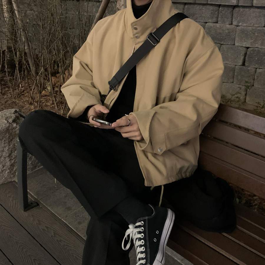 飞行员高级感外套男秋冬季美式复古港风oversize潮牌潮流痞帅夹克
