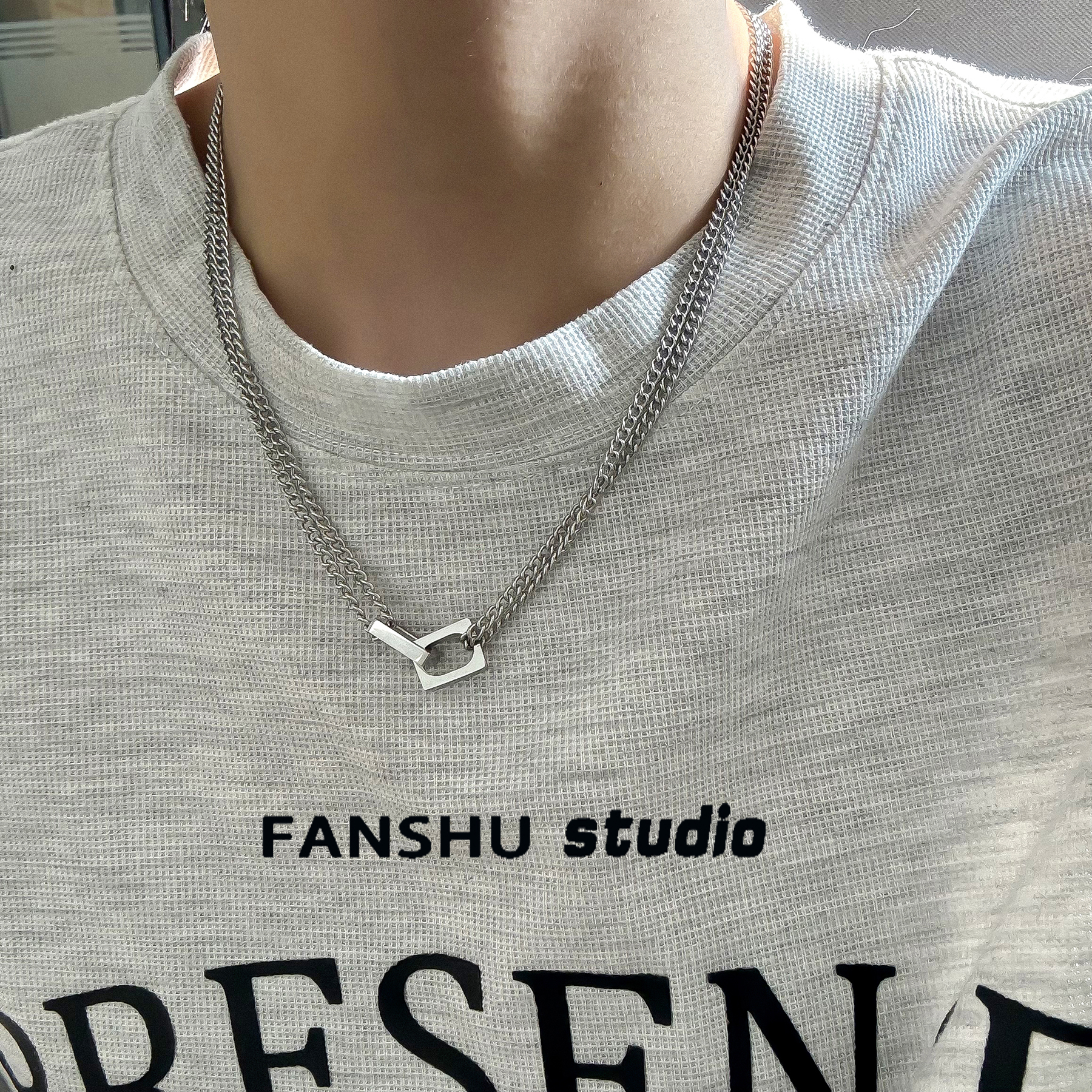 小众双层锁骨链男女极简潮流百搭高级感ins拼接个性颈链