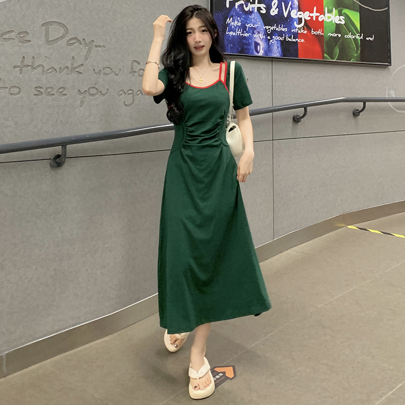 美女公式夏季气质纯欲显瘦休闲连衣裙小众设计感长裙