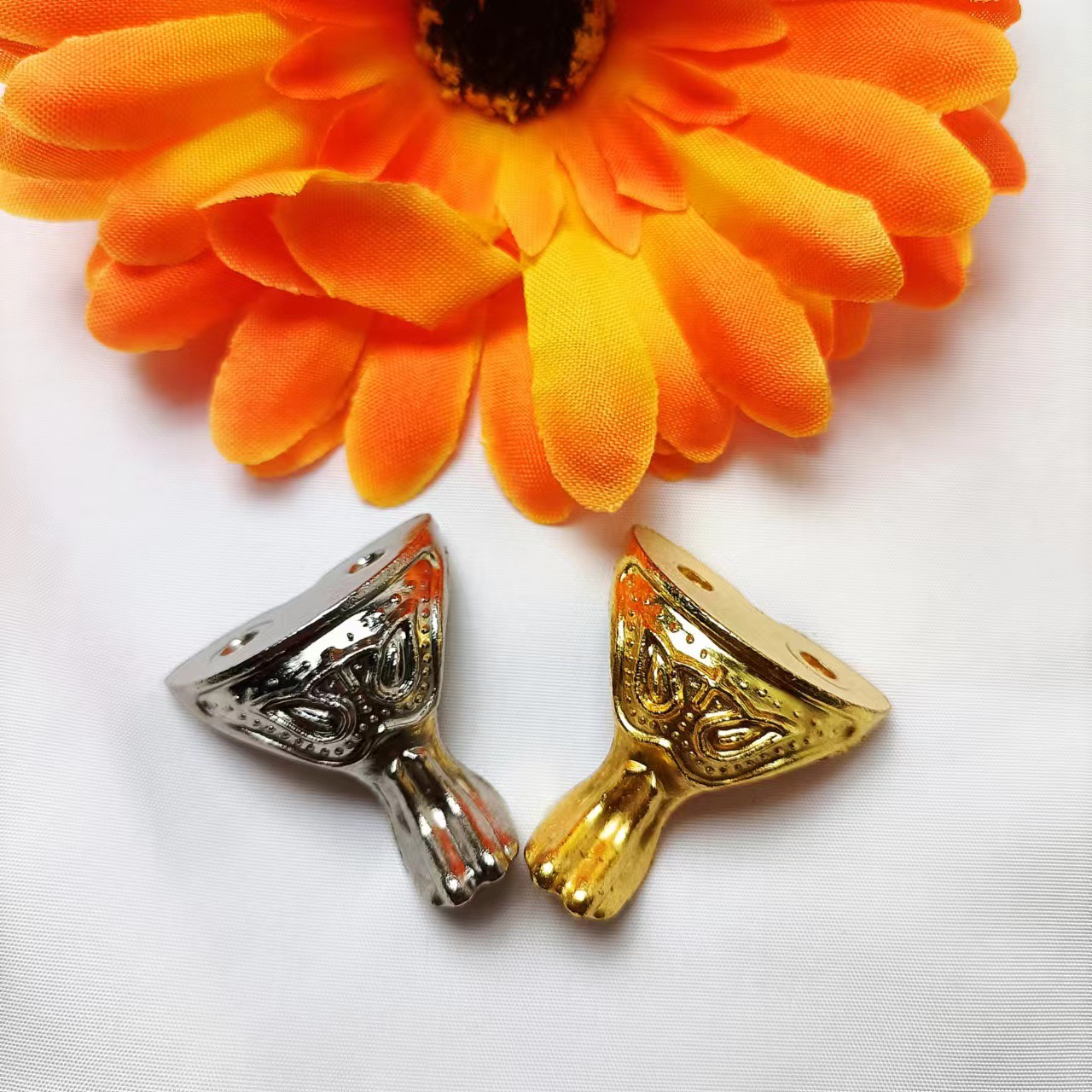 ［子言家］猫眼底脚手工diy仿古脚装饰包装盒脚四边护脚锌合金底脚 