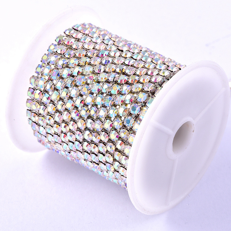 {子言的小店}3.5mm 金银色水晶密爪链珠手工DIY配件配色AB幻彩配