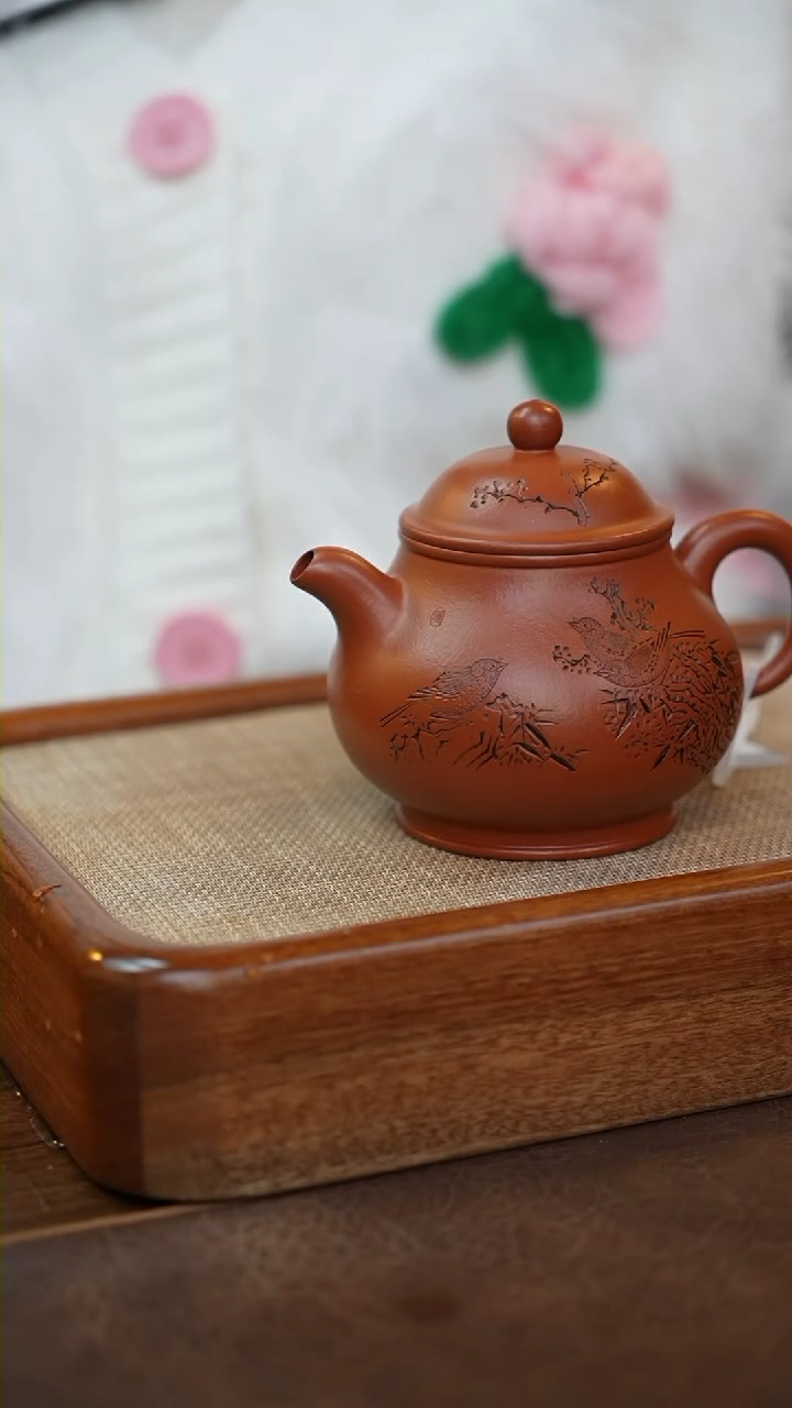 【闪购商品】紫砂茶壶原矿朱泥-潘壶-SL250cc