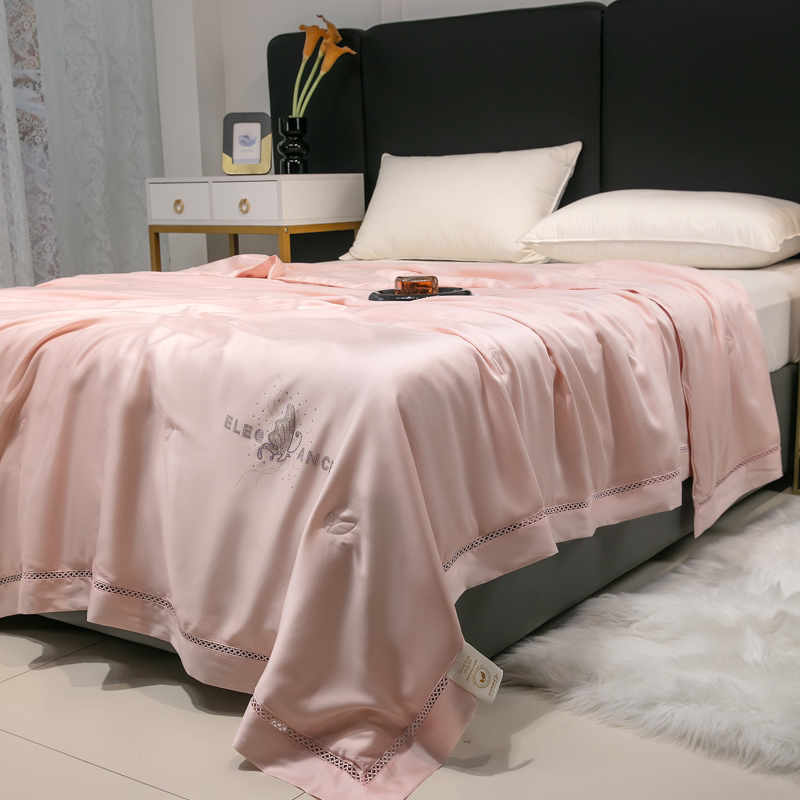 天丝蚕丝夏被填充100％有机蚕丝扫码追溯可水洗赠洗衣袋凉感丝滑