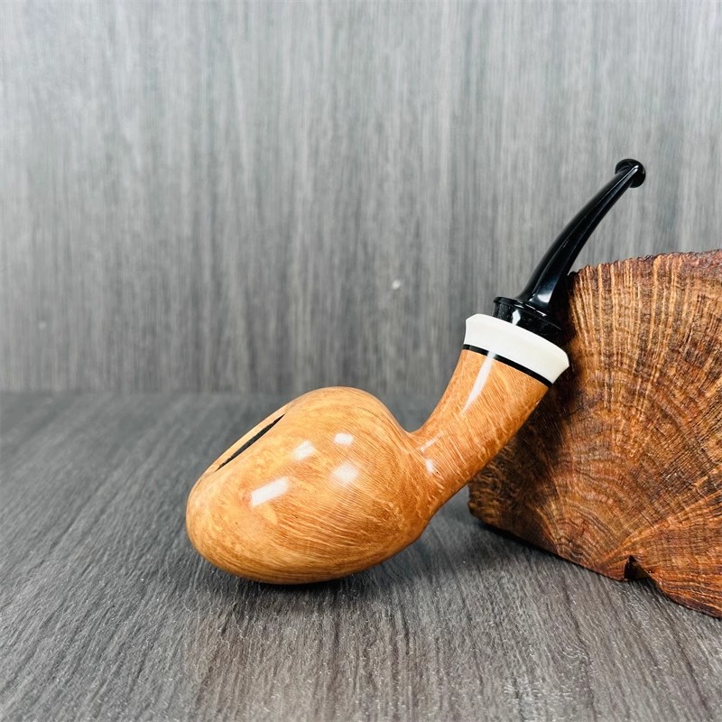  意大利Davide Iafisco 雅法石楠木手工烟斗 原木色光面橡果斗