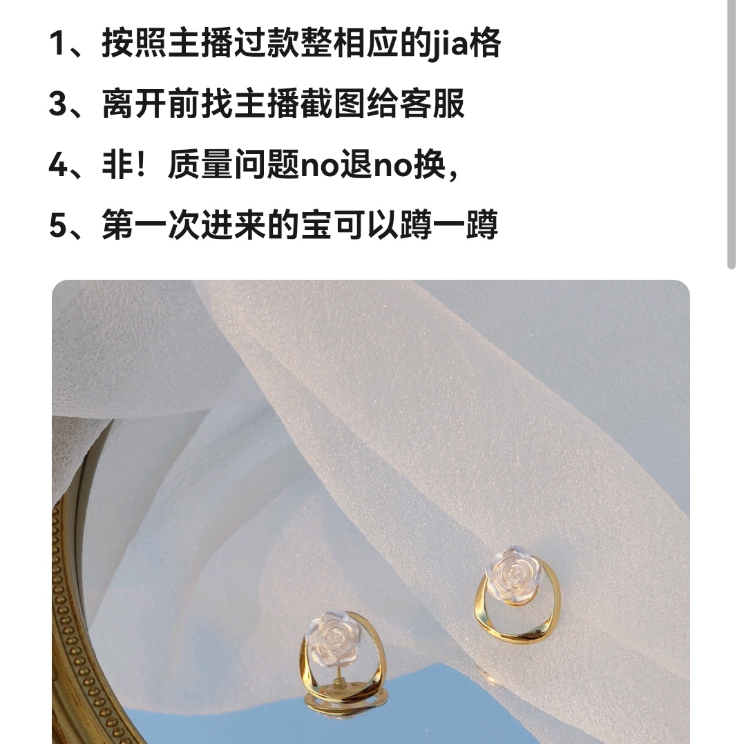非金属耳饰 【补差价】直播间指定下单直接拍发图二no退换气质时尚