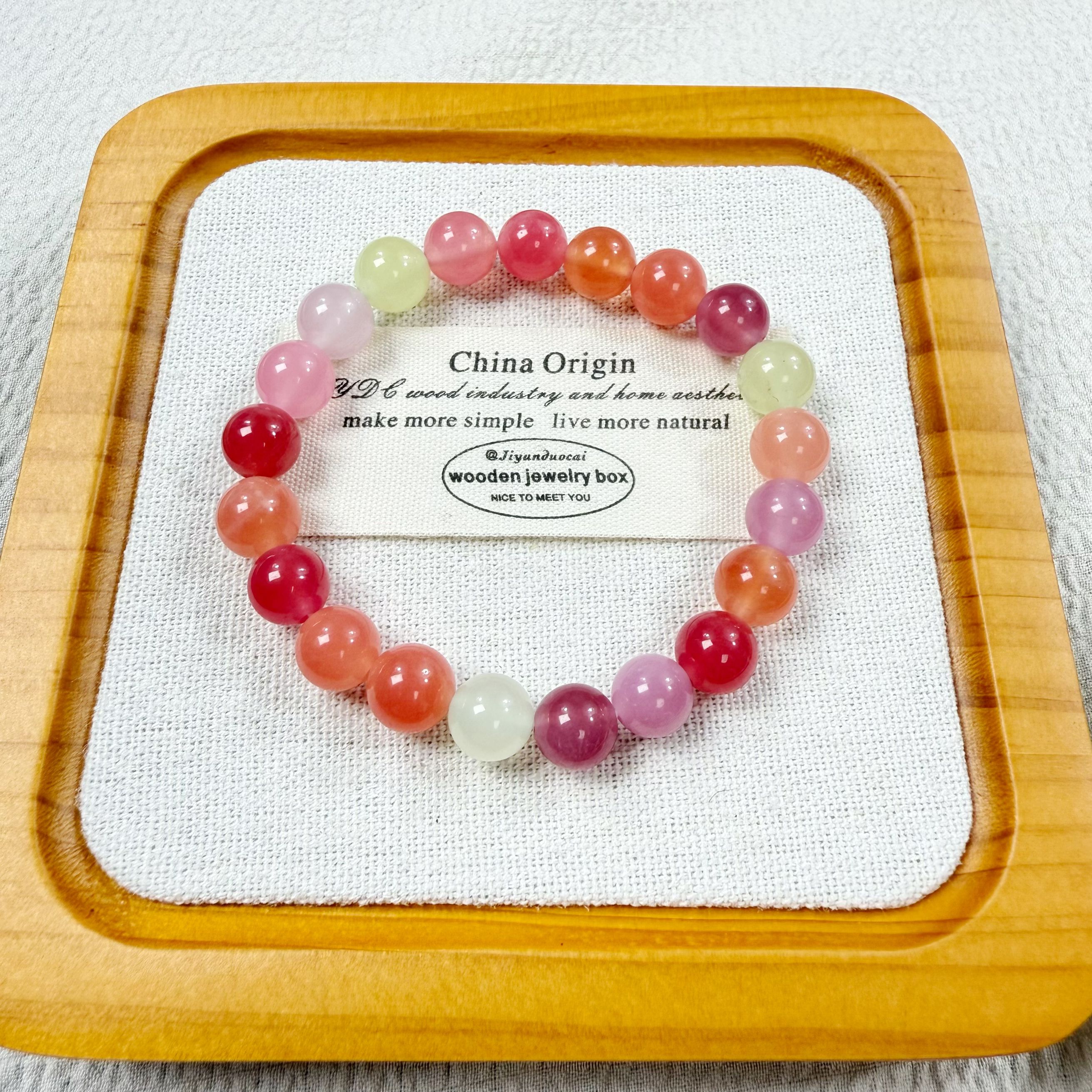 非金属木质手链 单圈彩色盐源手串