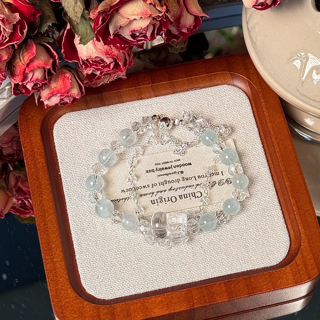 【白水海蓝宝】小众饰品珠宝手链天然水晶手串均有瑕疵色差多样性发