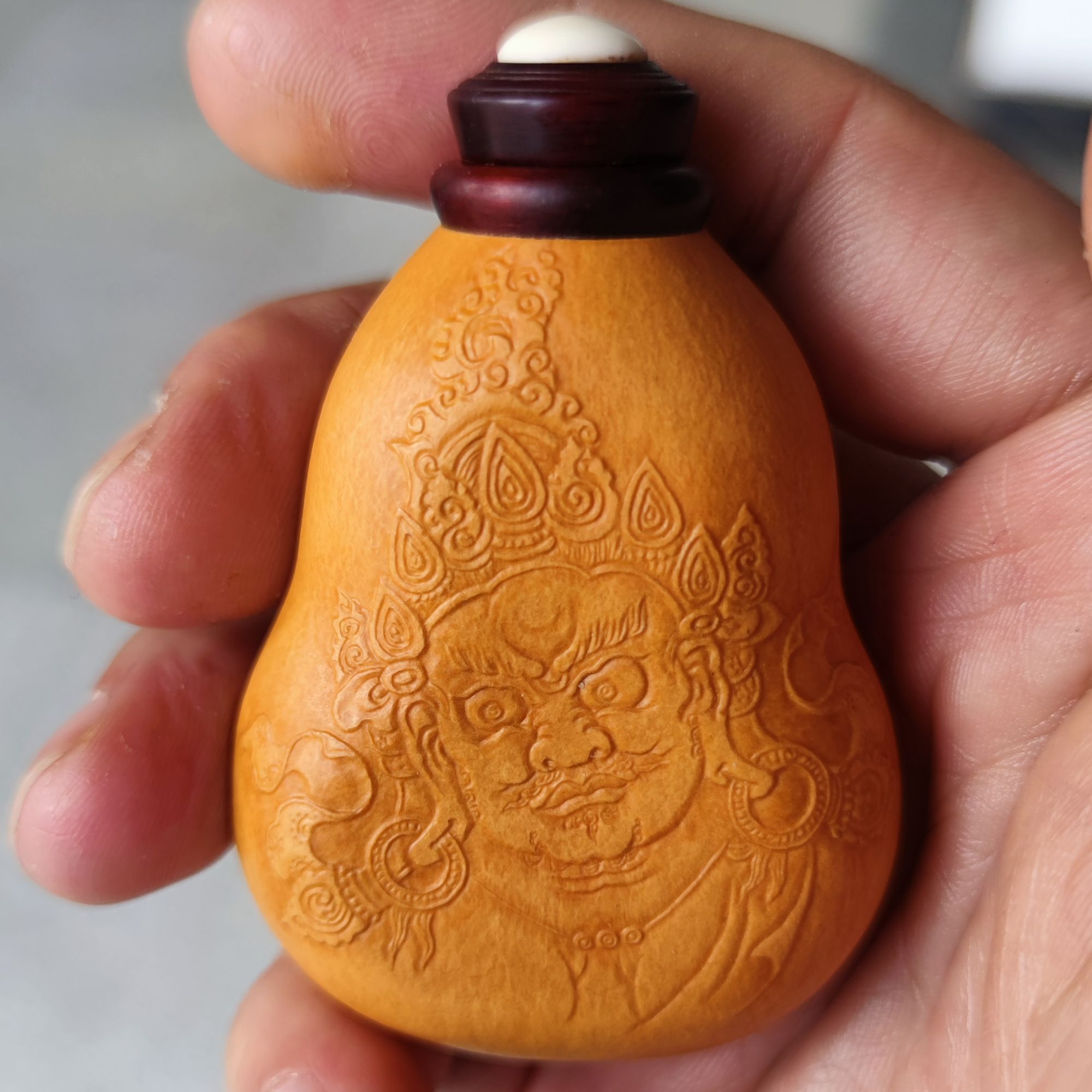 抱一葫芦制作技艺 押花工艺葫芦鼻烟壶