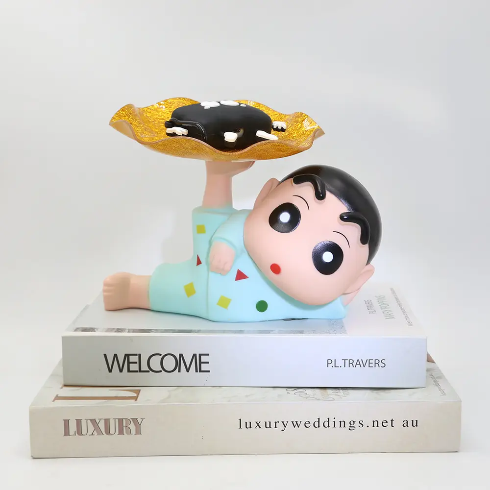 【新款】托盘蜡笔小新玄关钥匙收纳桌面摆件入户鞋柜客厅家居装饰TT