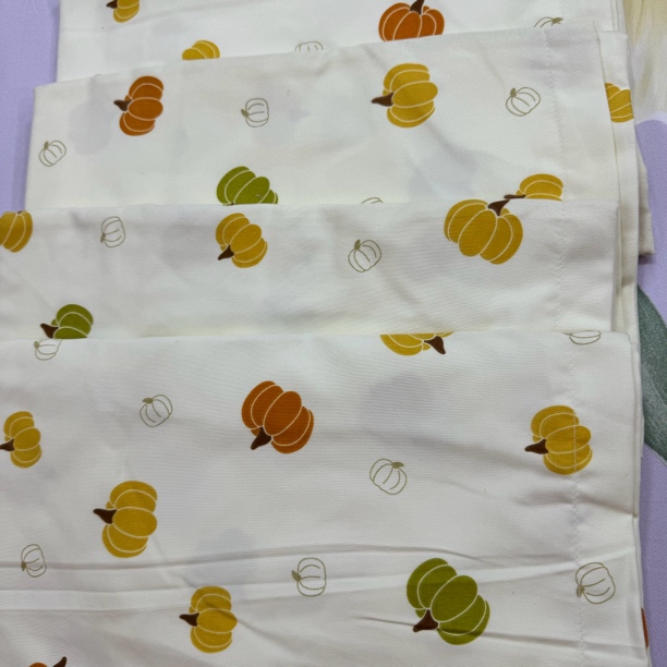 孤品枕套，复古双层纱，南瓜飘香，48×74+-.5COM，微瑕疵，9