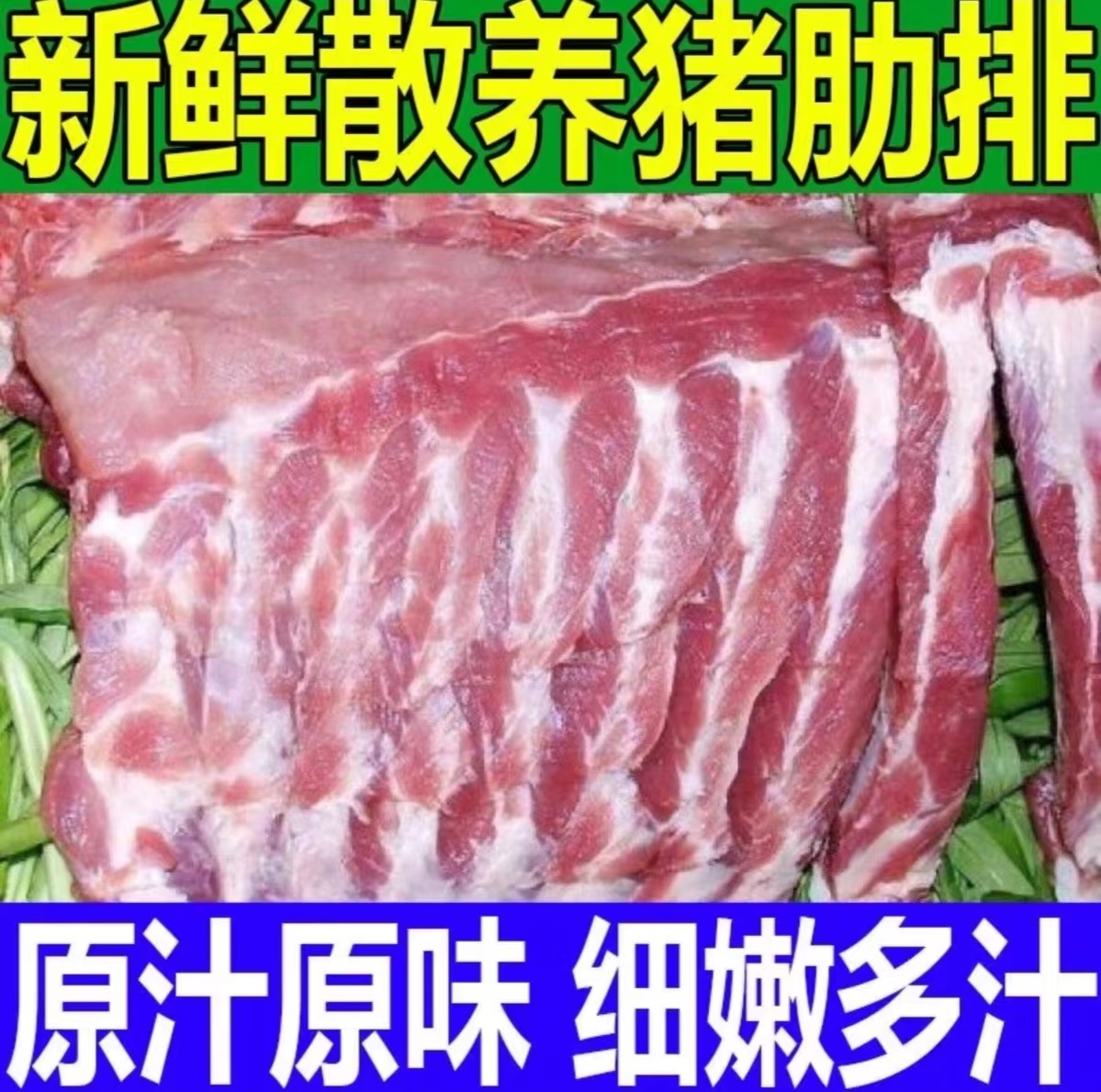【买五斤送五斤】]黑猪肋排农家土猪肋排速冻带箱十斤顺丰发货