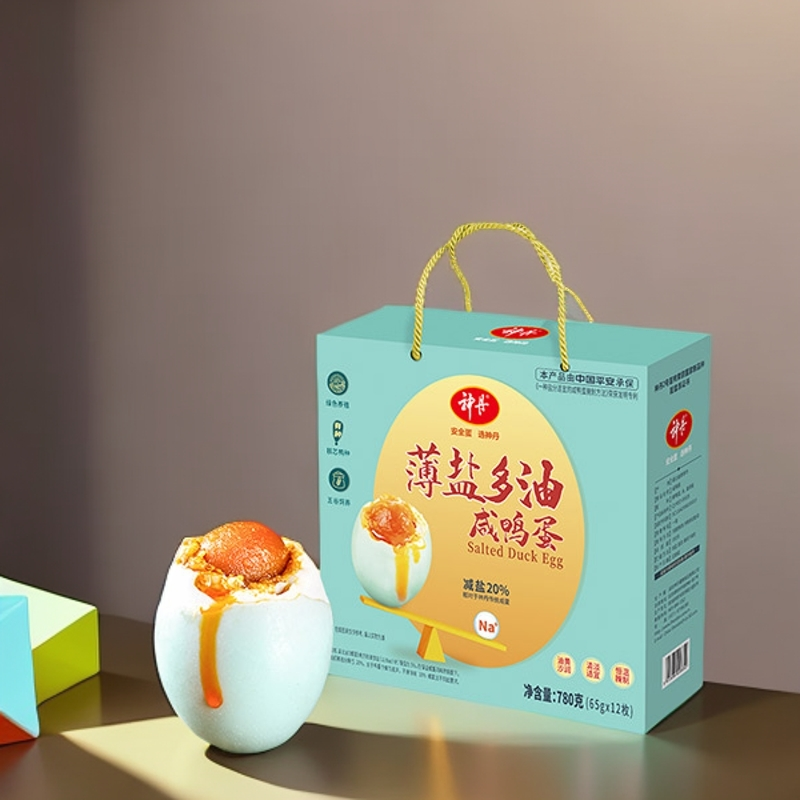 【减盐20%】神丹薄盐多油工艺咸鸭蛋礼盒装清淡流油规格净含量传统