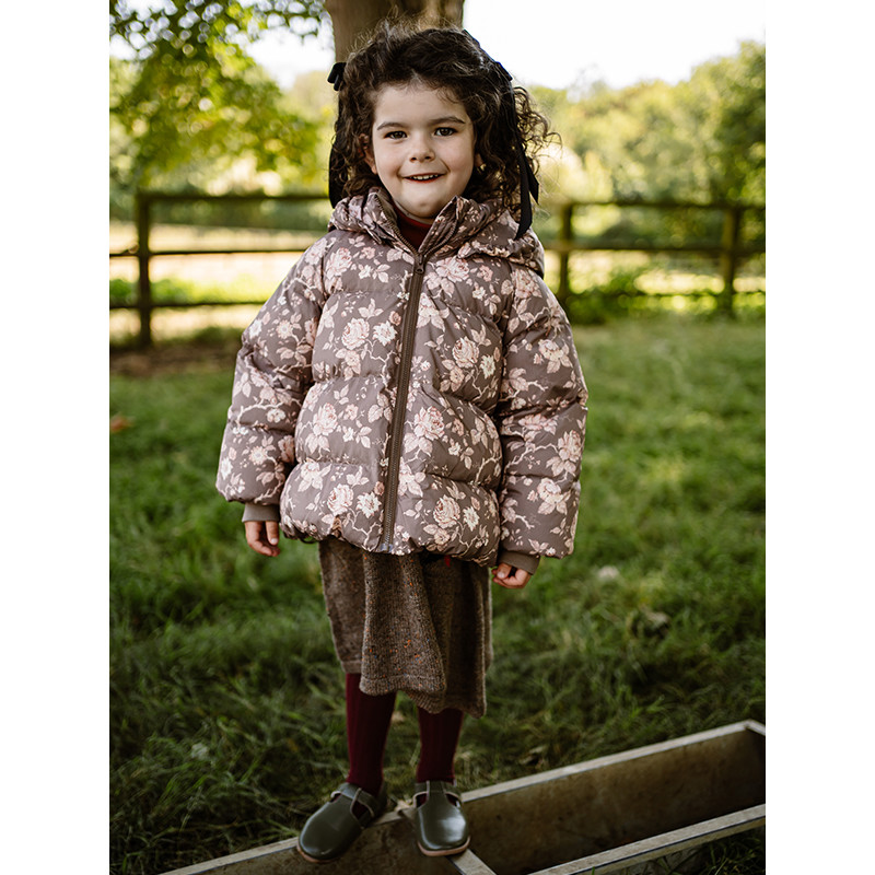 LELEJOVE儿童羽绒服冬季女宝连帽羽绒服蓬松保暖白鸭绒4AT3D611