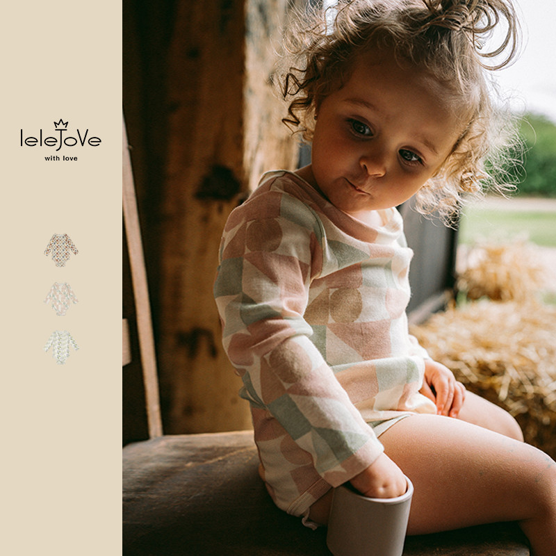 【lelejove】北欧风童装宝宝春季婴幼儿包屁衣纯棉哈衣爬服3AT31323