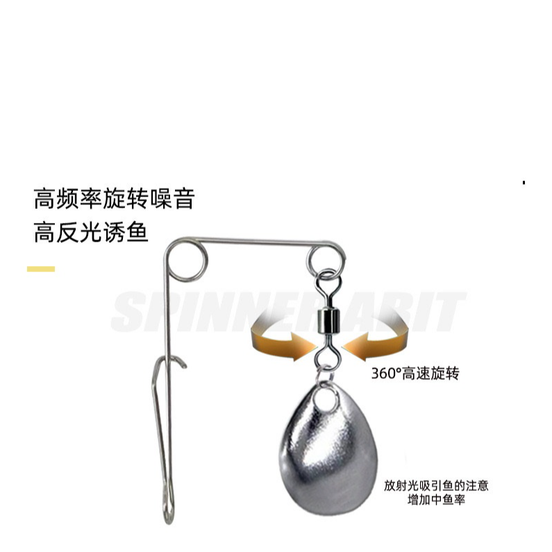 常规组合式金色银色荧光复合亮片黑坑鲈鱼翘嘴黑鱼搜索钓组