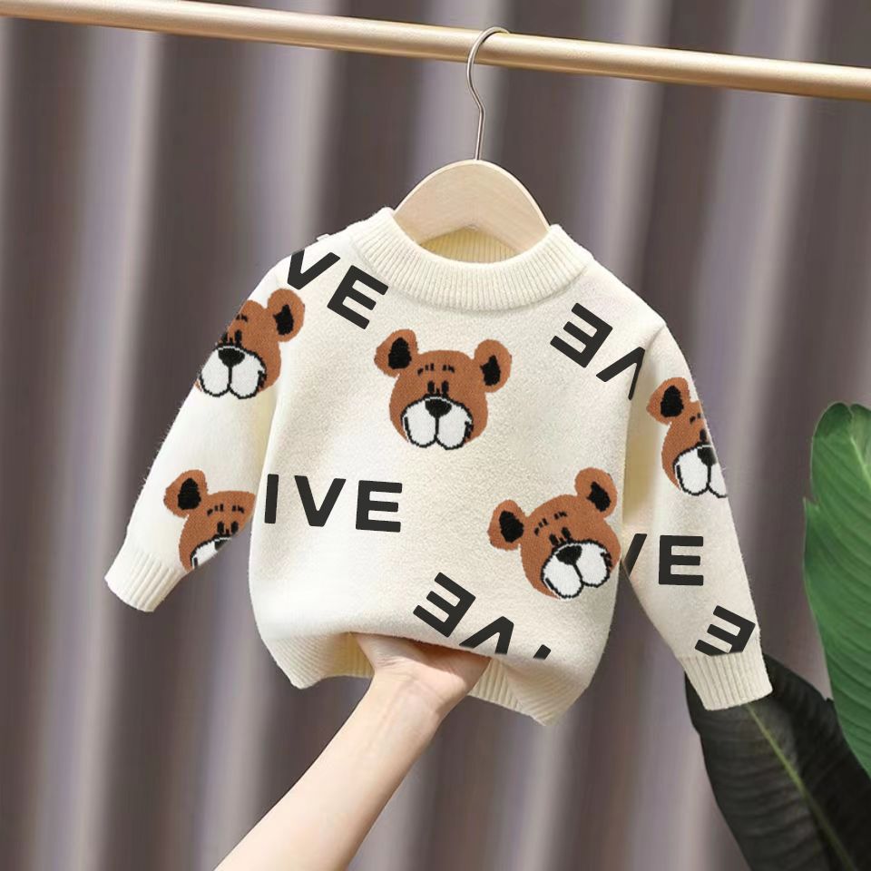 男童毛衣2023秋冬新款韩版洋气百搭男童毛衣儿童针织打底衫