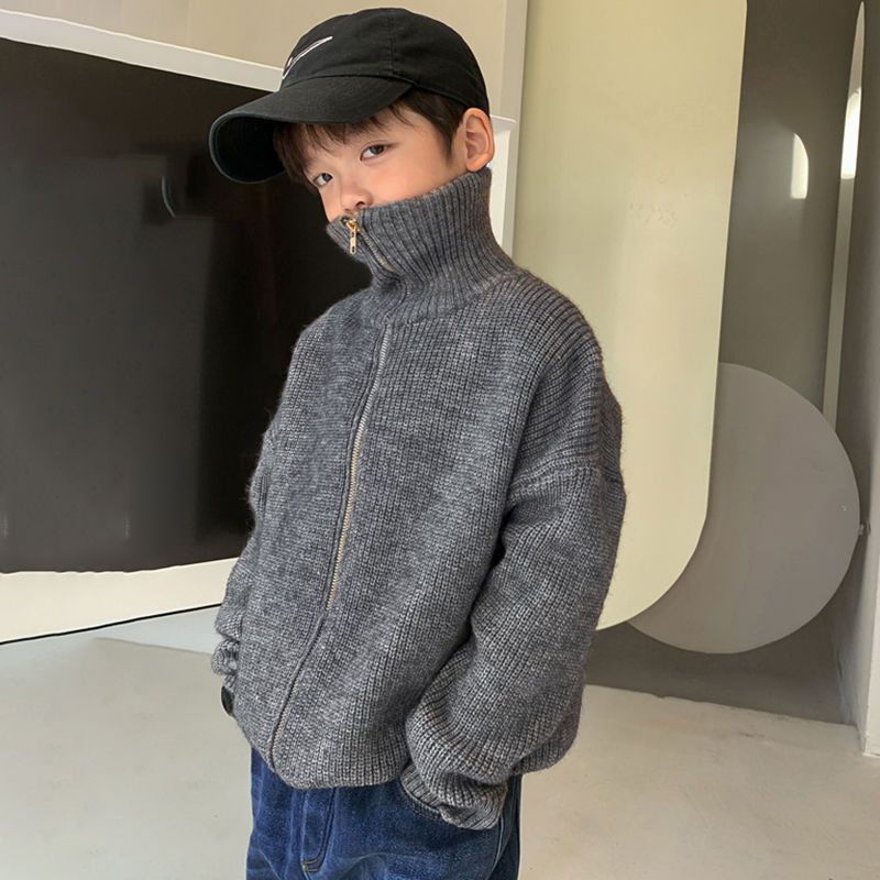 2024年秋冬新款韩版儿童毛衣男童针织衫开衫外套宝宝上衣保暖衣服