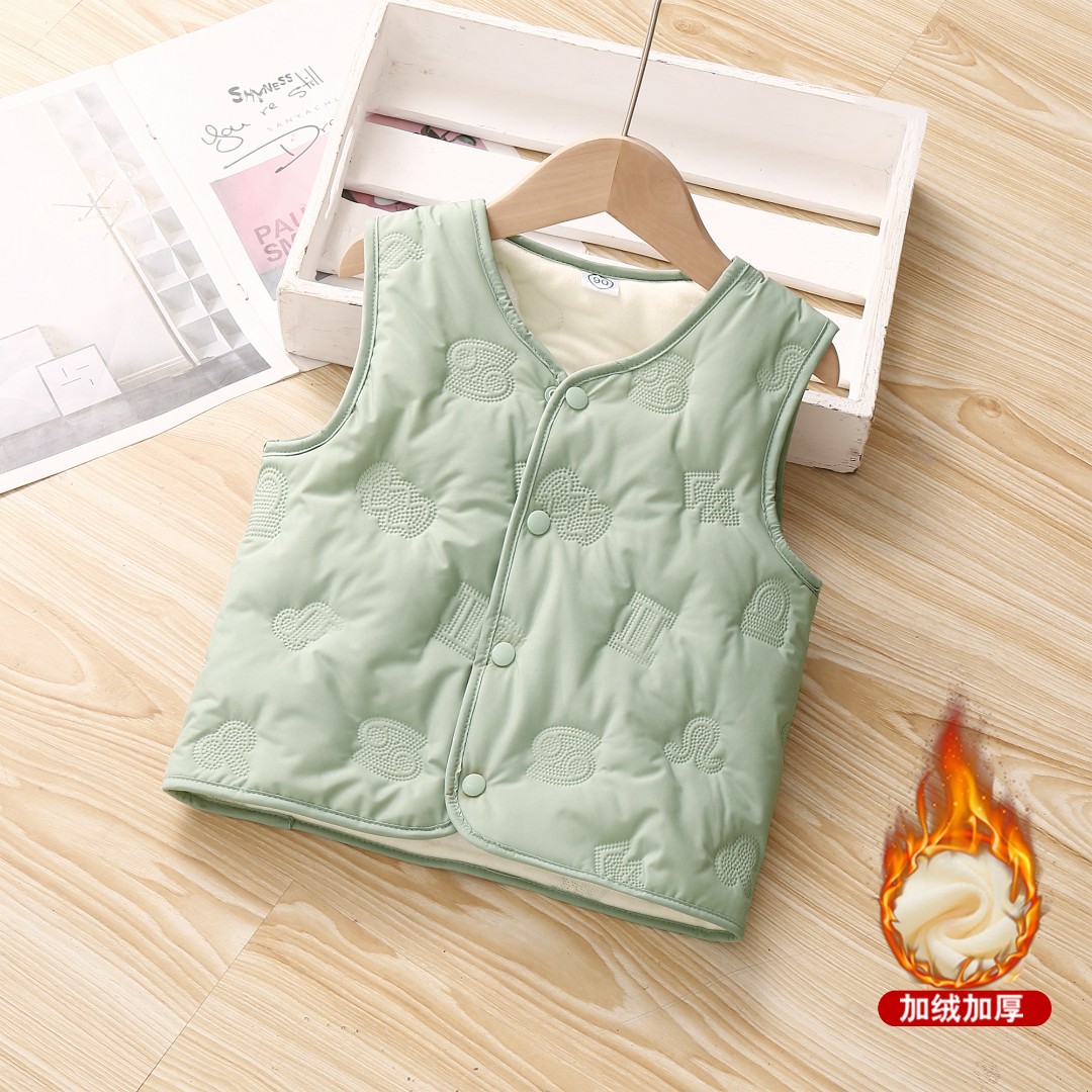 婴儿马甲秋冬季宝宝外穿小背心冬款儿童棉马夹小童加绒加厚女童