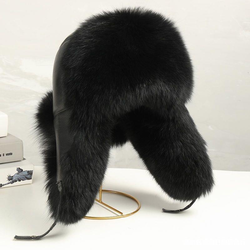 仿狐狸毛皮草雷锋帽男中年冬户外东北防寒护耳加厚保暖狗皮棉帽