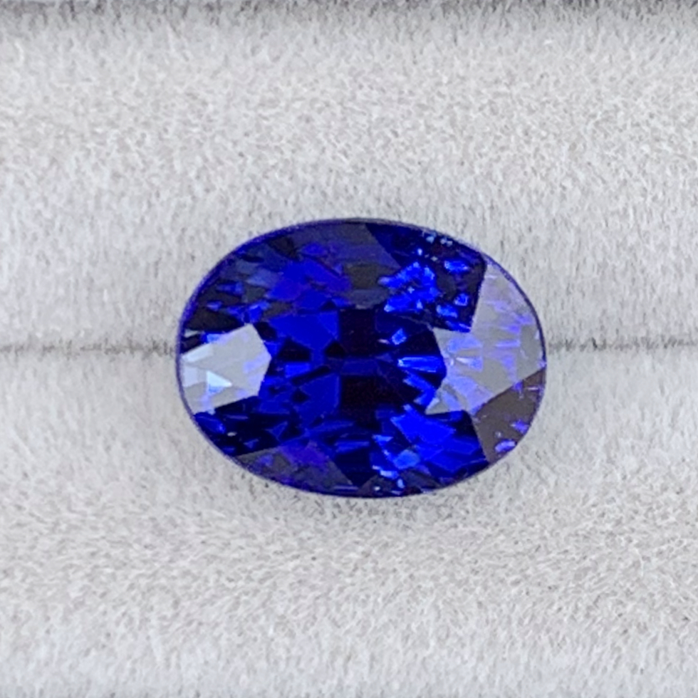天然蓝宝石3.0克拉浓郁皇家蓝斯里兰卡全净玻璃体色标蓝宝石