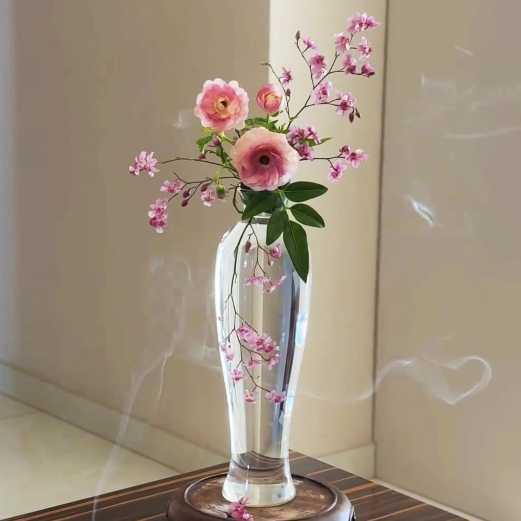 【禅意观音瓶】吹制透明玻璃花瓶插花水培花器简约装饰品禅意观音瓶