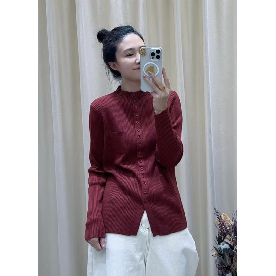 简约洋气修身显瘦百搭半高领针织长袖毛衣打底衫