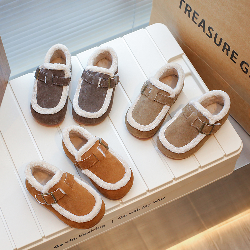 朵美巴拉巴拉宝宝2023新款毛毛鞋男女同款暖冬榛果宝宝毛毛鞋