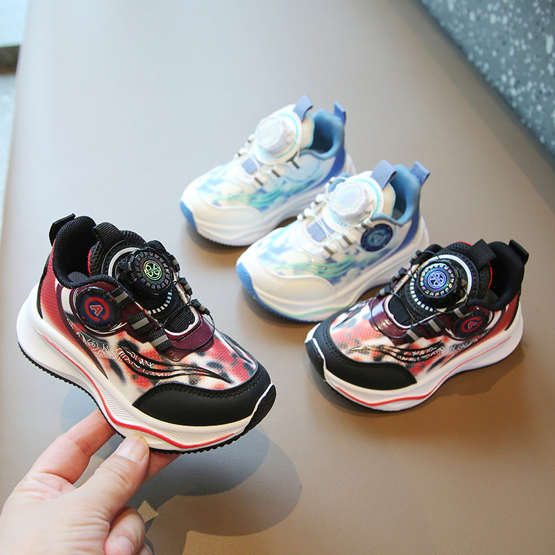 朵美巴拉巴拉宝宝儿童运动鞋2023春秋男童休闲鞋旋转纽扣女童跑步