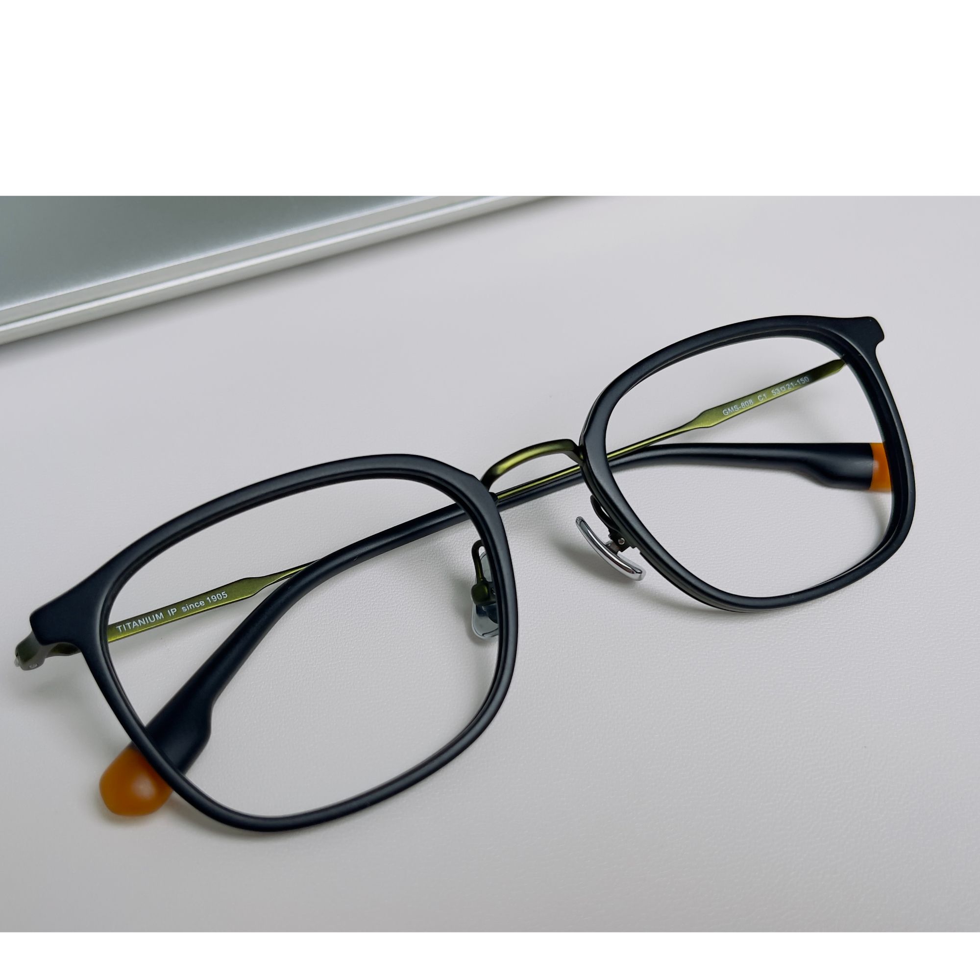 暗夜绿中大框修颜镜框网红时尚平光大框潮流设计师钛架框镜超轻