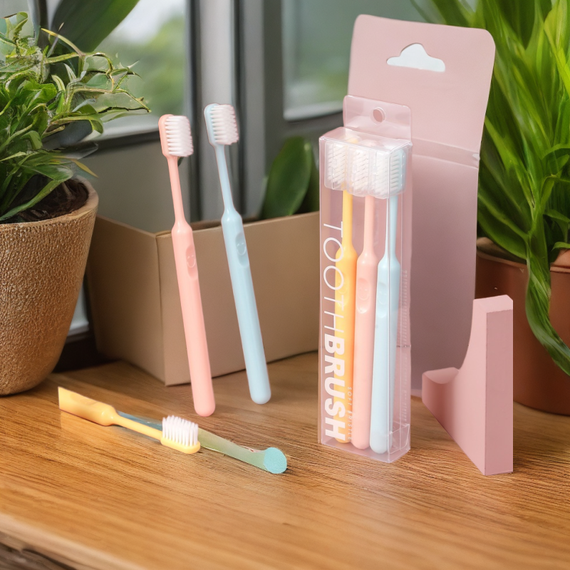 可爱笑脸牙刷软毛成人家用家庭装情侣带独立保护套