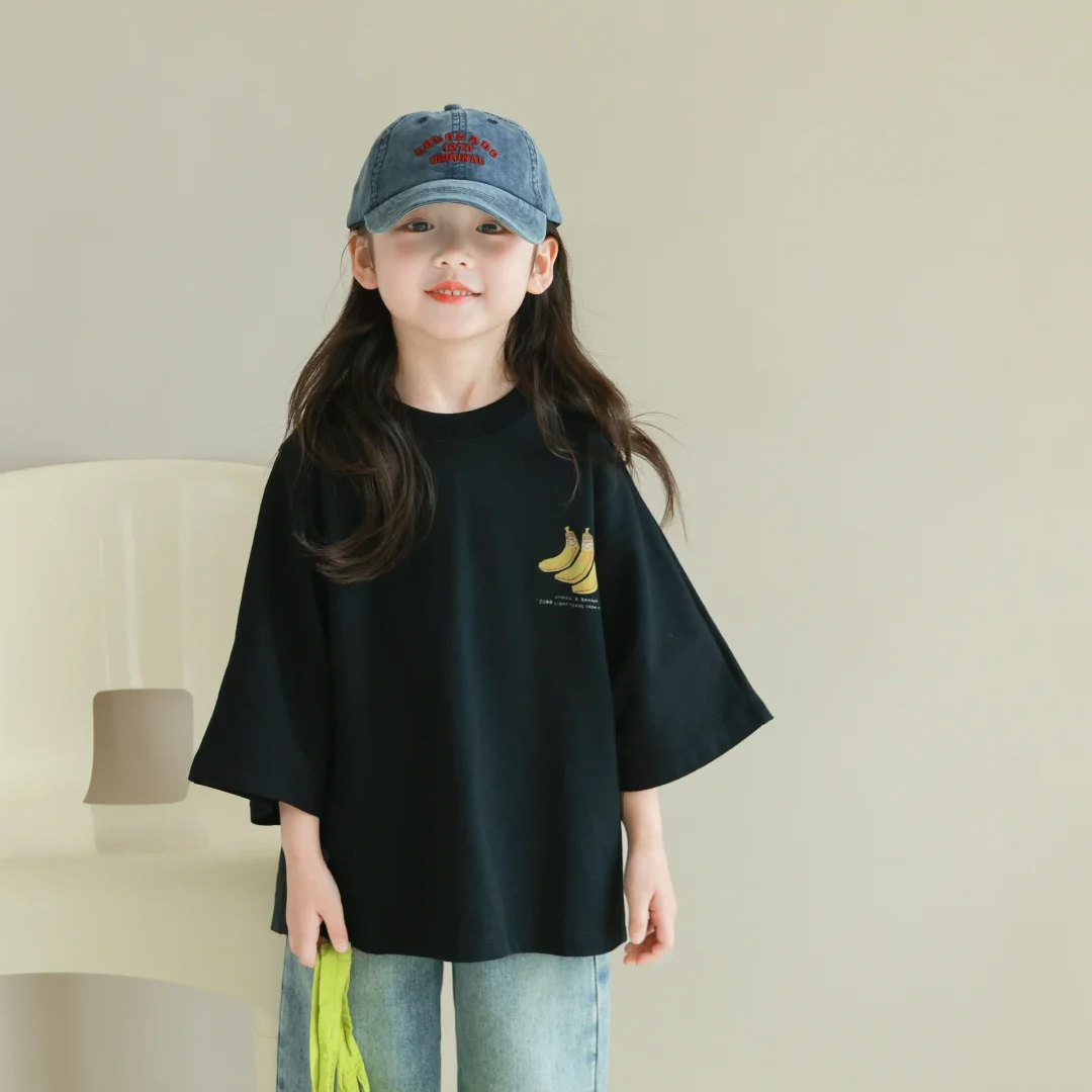 苒宝童装直播53-69女童洋气夏季休闲半袖百搭学生宽松韩版