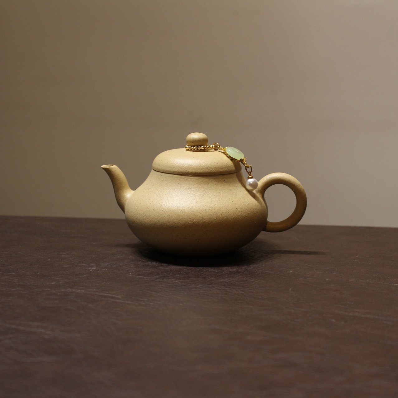 李悦制【君德】全手工制作黄龙山绿泥190cc紫砂壶