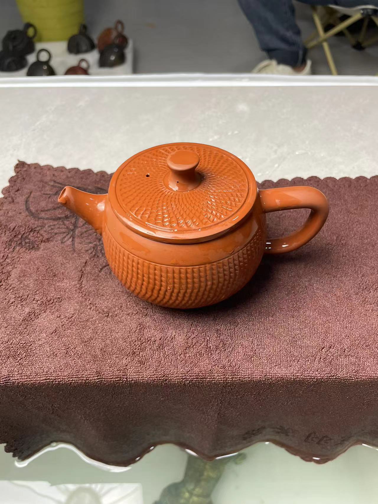【闪购商品】原矿朱泥  汉瓦跳刀紫砂壶
