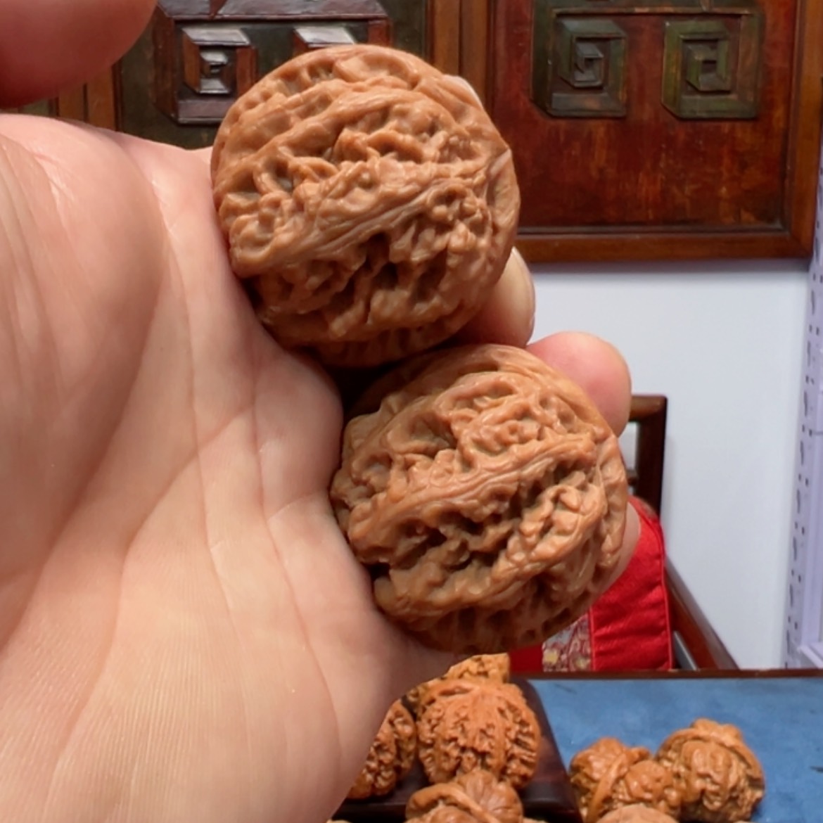 【闪购商品】文玩核桃把件天**核粗筋狮子头41